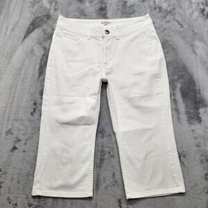 Lee Riders Jeans Womens 10 White Mid Rise Skimmer Crop Capri Stretch Casual